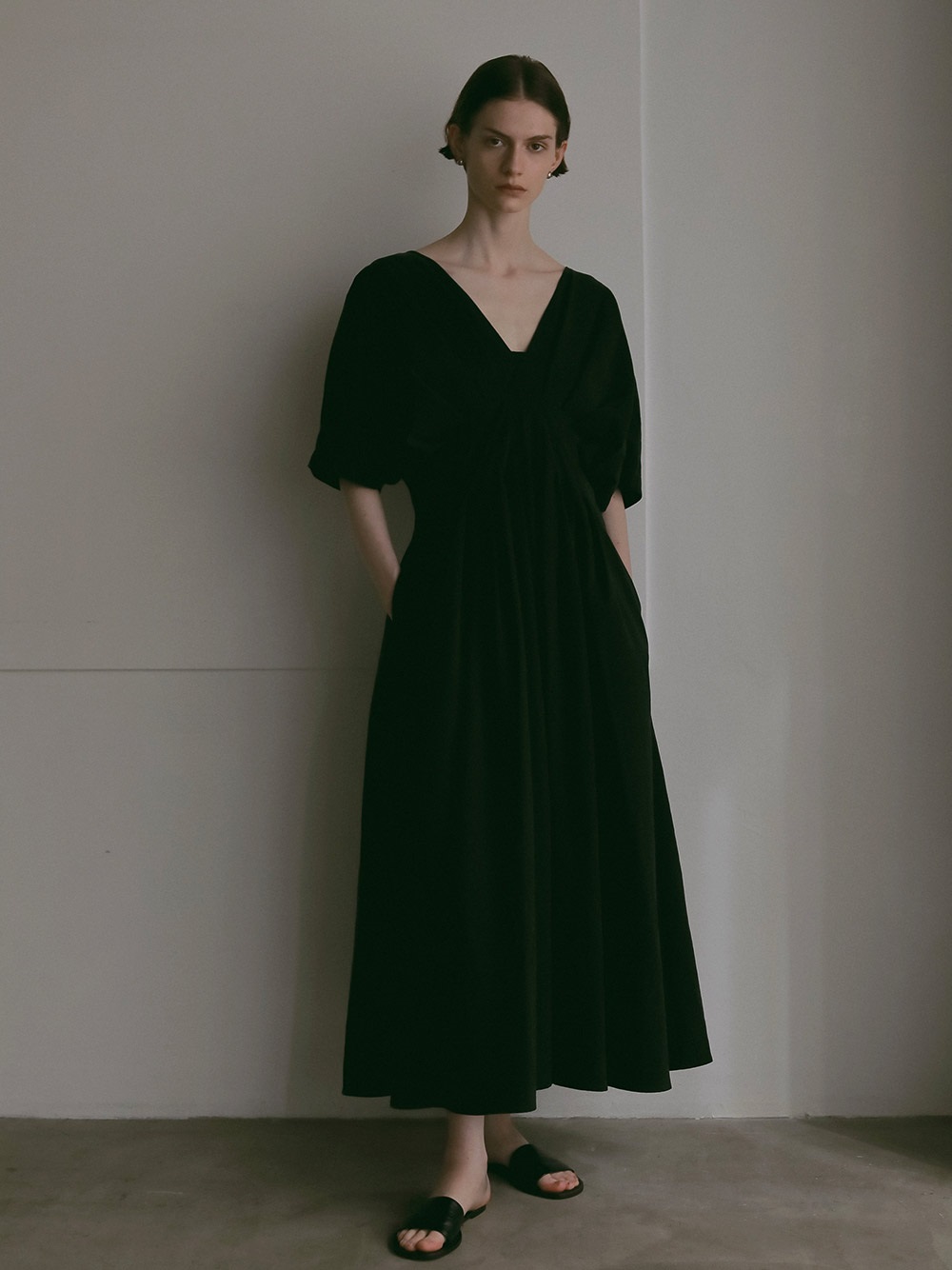 ウエストタックワンピース(00ブラック-１)