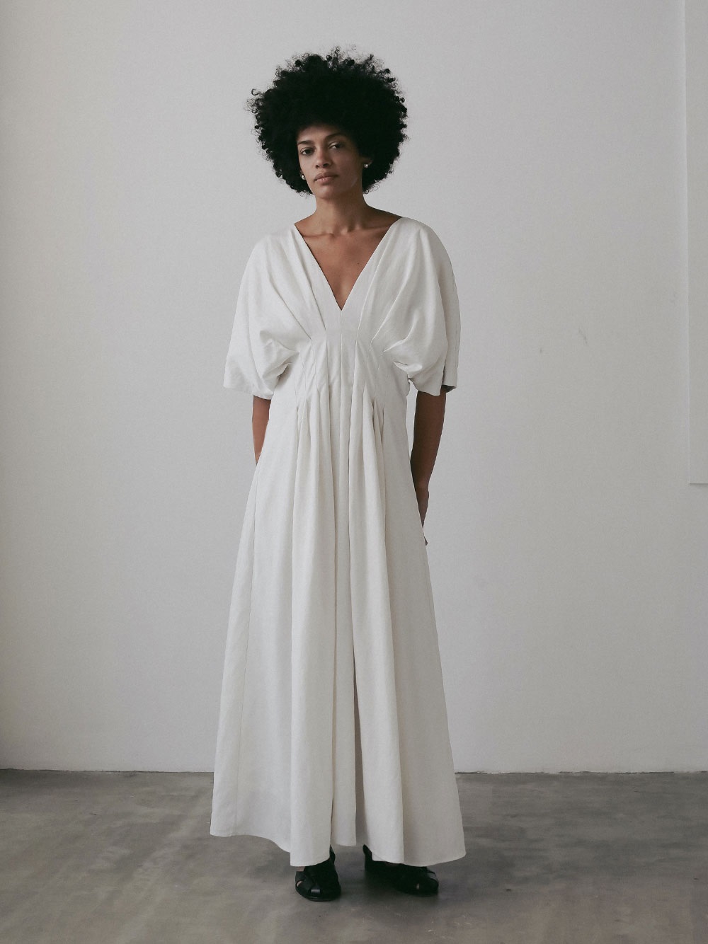 ウエストタックワンピース(01オフホワイト-１)