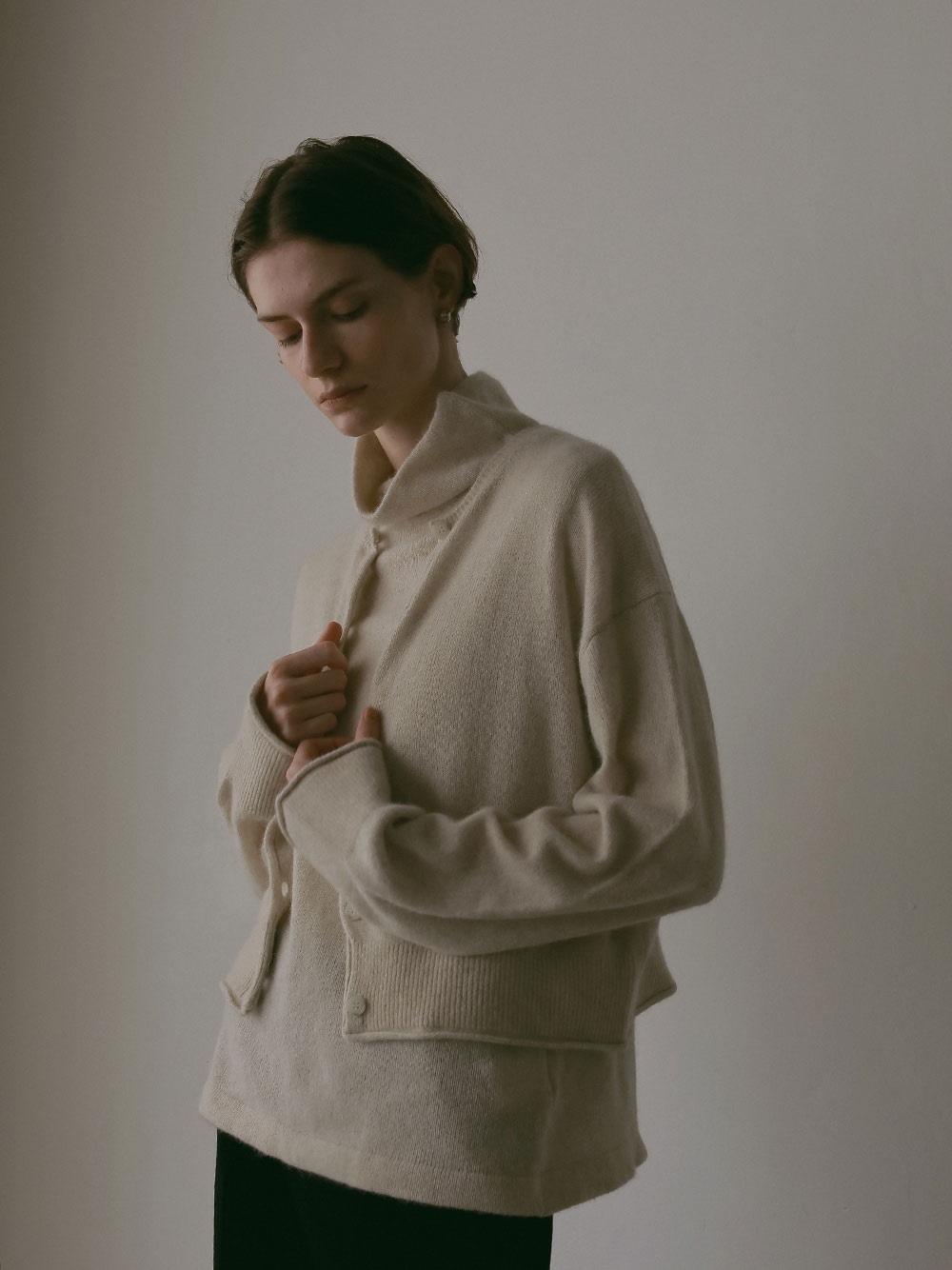 ＦＯＸブレンドクルーネックカーディガン(82ベージュ-フリー)