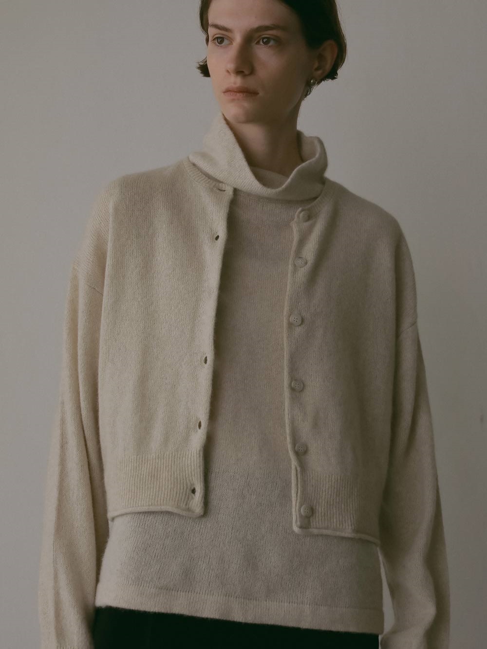 ＦＯＸブレンドクルーネックカーディガン