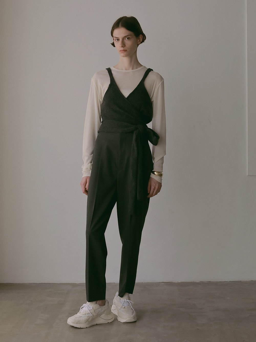 ウエストタックパンツ(10チャコールグレー-１)