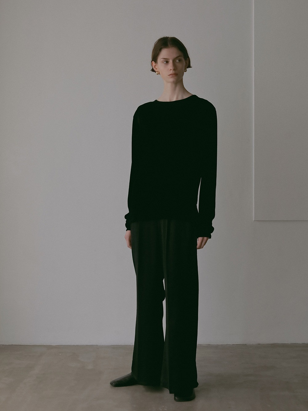 ヴィンテージサテンタックパンツ(00ブラック-１)