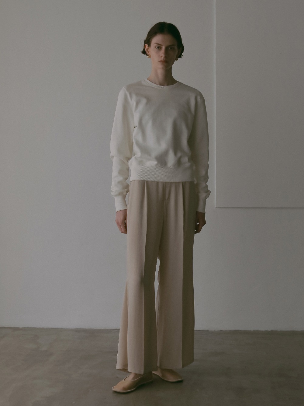 ヴィンテージサテンタックパンツ(82ベージュ-１)