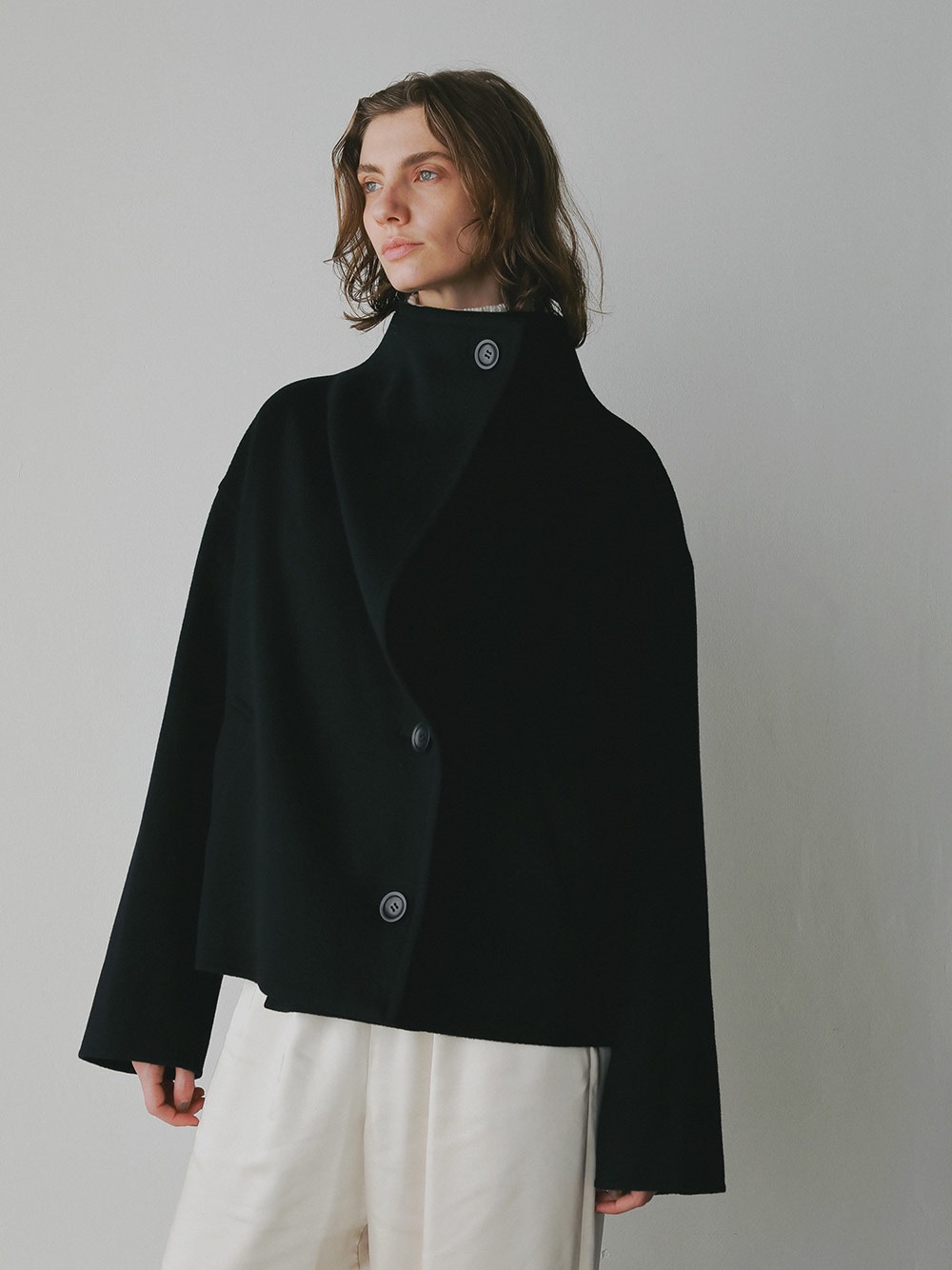 ウールカシミヤリバージャケット(70ネイビー-フリー)