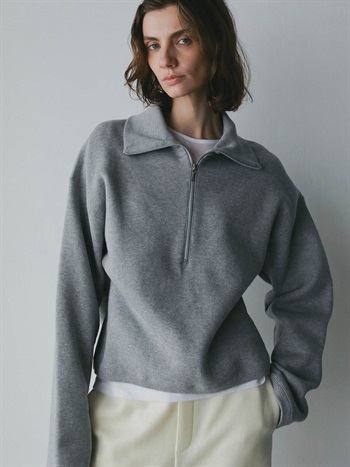 ビッグカラーハーフジッププルオーバー