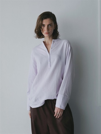 ヘンリーネックブラウス(32ピンク-フリー)