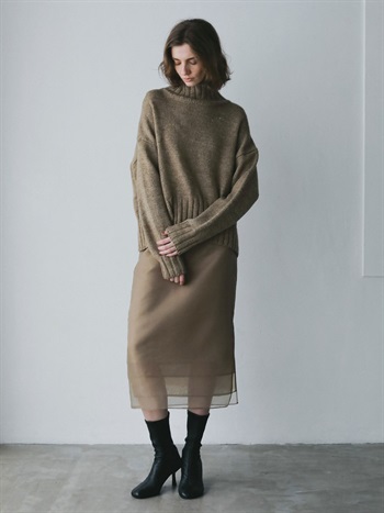 マットオーガンジースカート(82ベージュ-２)