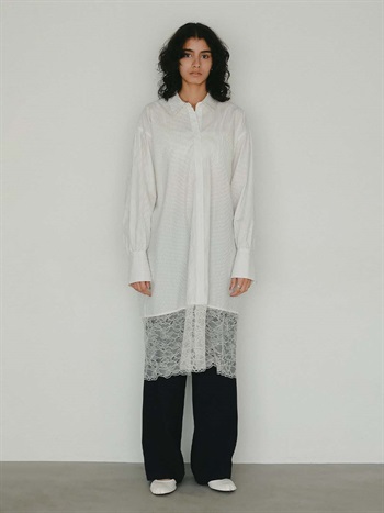 <予約>レースコンビシャツワンピース(01オフホワイト-フリー-[Preorder] 4月上旬頃のお届け)