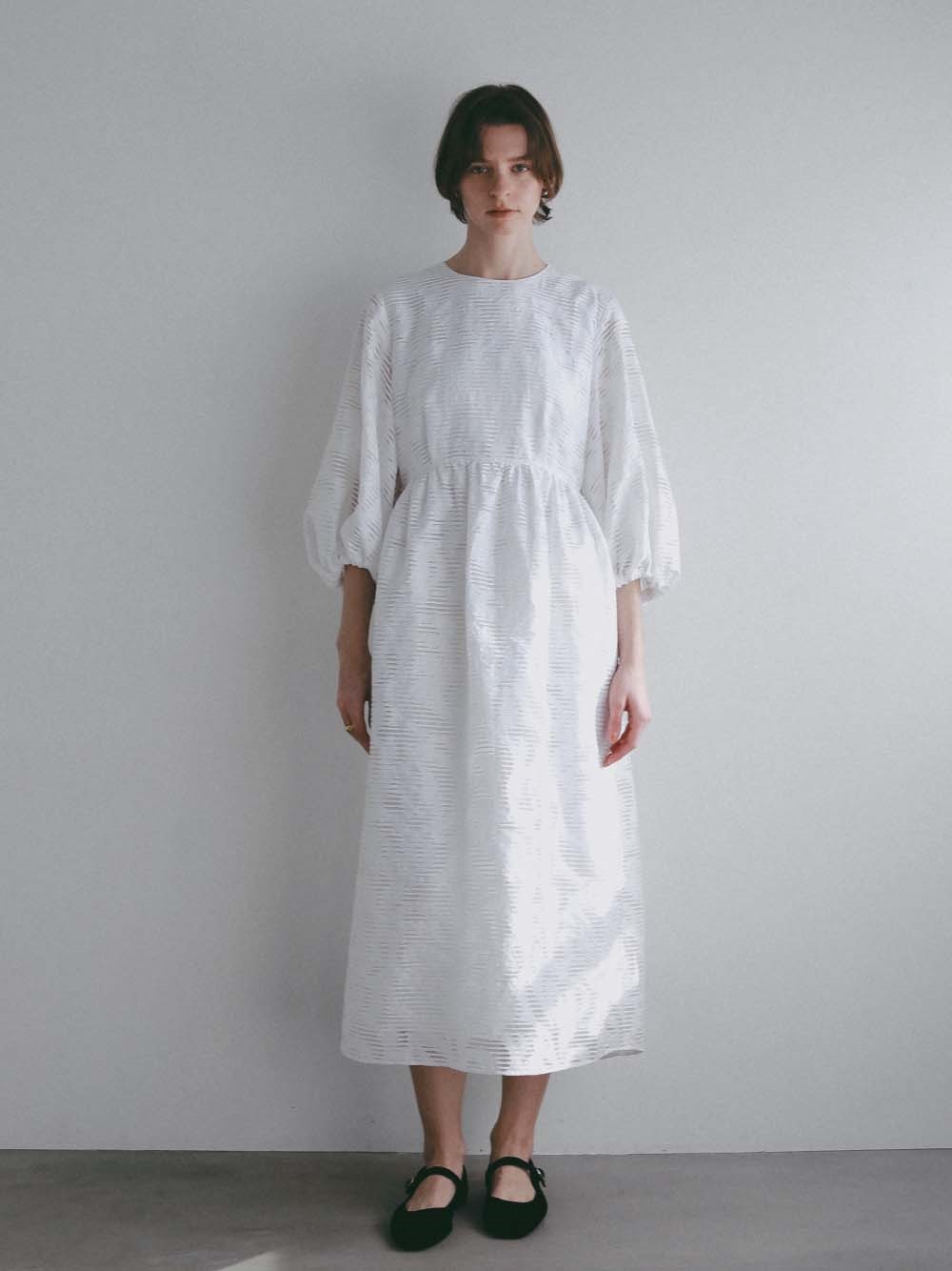 シアージャカードボリュームスリーブワンピース(01オフホワイト-２)
