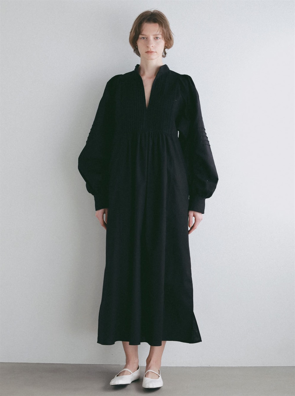 Li/Cピンタックドレス(00ブラック-１)