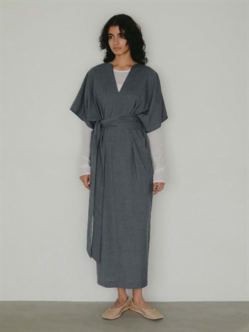 ウエストタックドレス(10チャコールグレー-１)