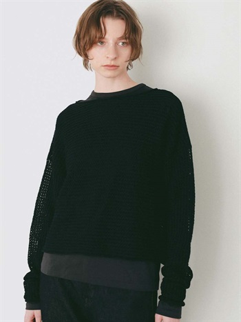 ニットメッシュプルオーバー(00ブラック-フリー)