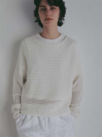 ニットメッシュプルオーバー(01オフホワイト-フリー)