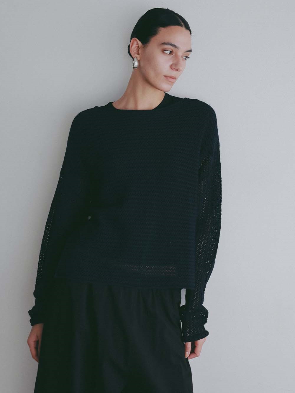 ニットメッシュプルオーバー(70ネイビー-フリー)