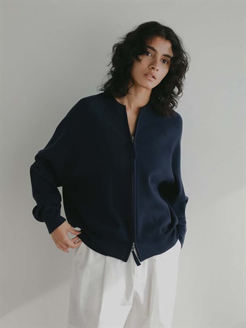 ニットジップアップブルゾン(70ネイビー-フリー)