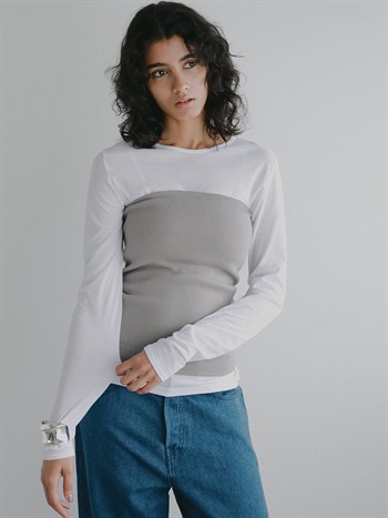 ニットビスチェ(82ベージュ-フリー)