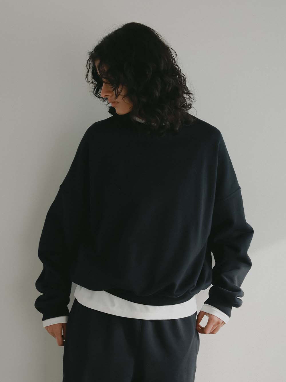 コットンニュアンススウェット(00ブラック-フリー)