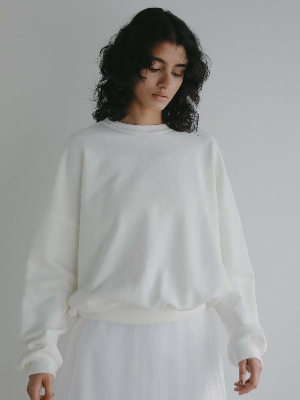 コットンニュアンススウェット(01オフホワイト-フリー)