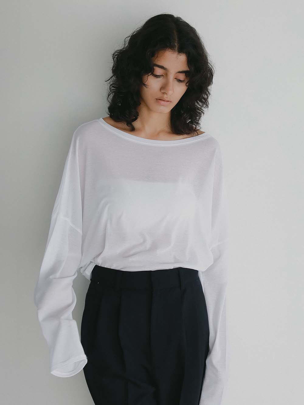 シアービッグシルエットプルオーバー(01オフホワイト-フリー)