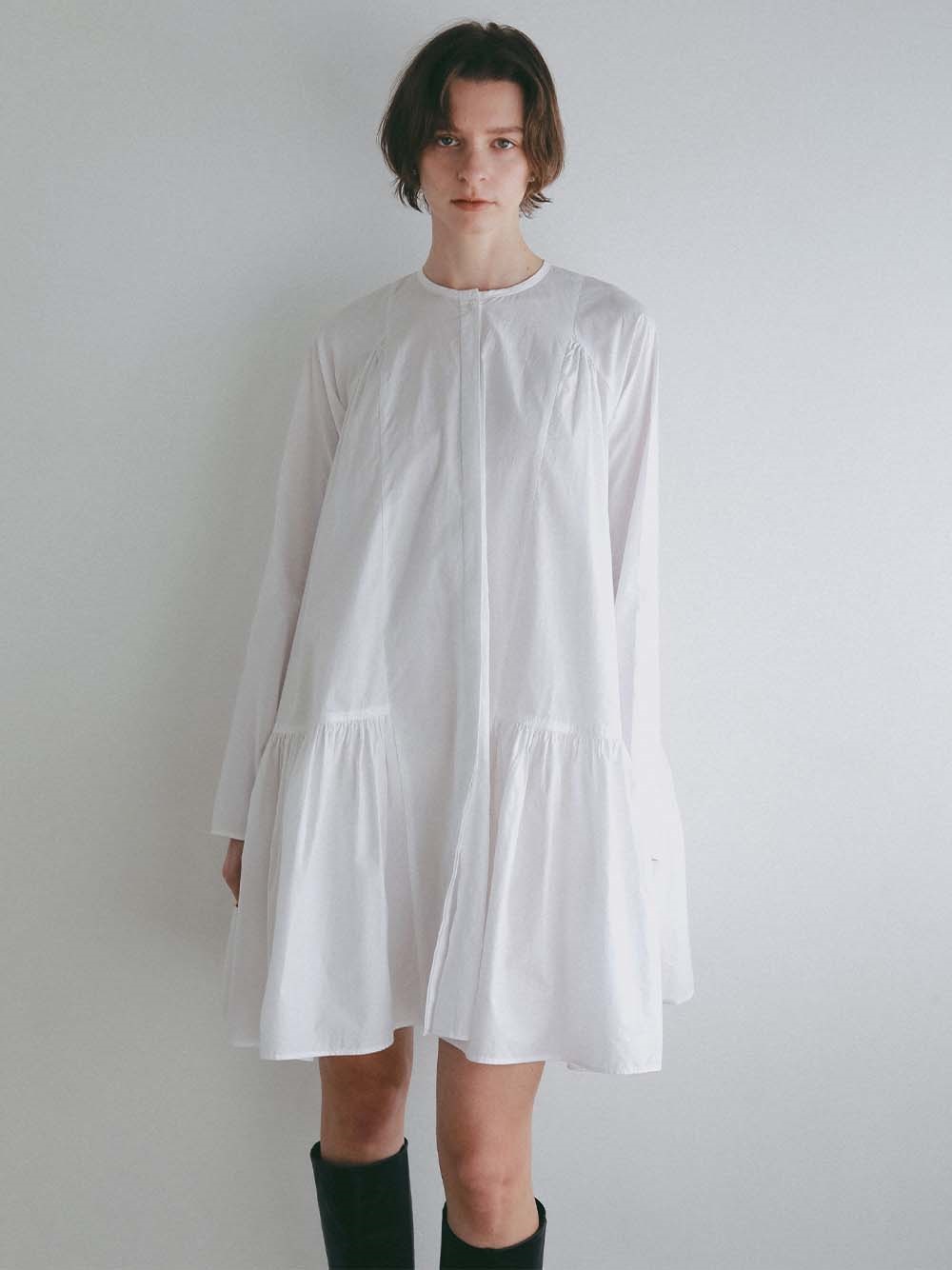 ＜3月26日（木）販売開始＞ギャザーフレアチュニック(01オフホワイト-フリー)