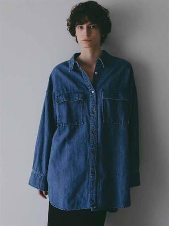 デニムシャツ(73インディゴ-フリー)