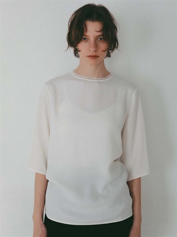 <予約>レーストリムブラウス(02ホワイト-フリー-[Preorder] 4月下旬頃のお届け)