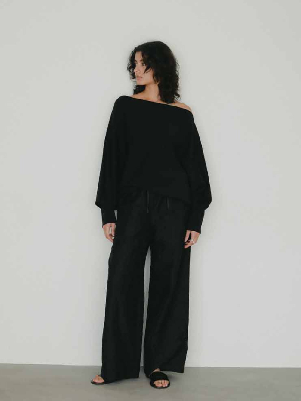 シアージャカードワイドパンツ(00ブラック-１)