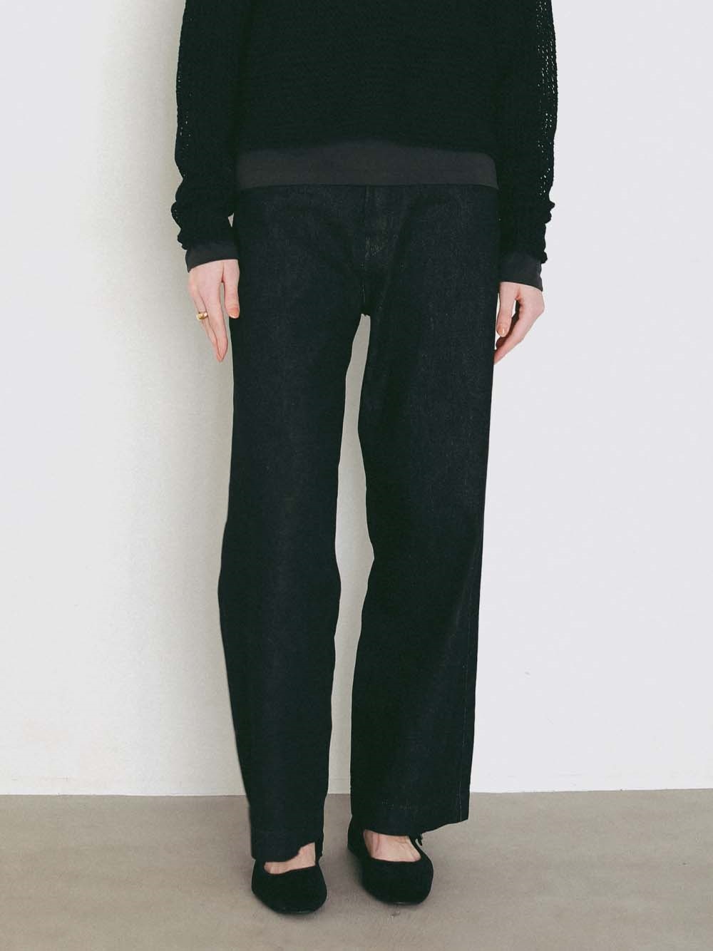 ルーズストレートデニム(00ブラック-１)