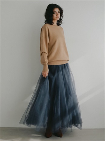 Aラインチュールスカート(10チャコールグレー-２)