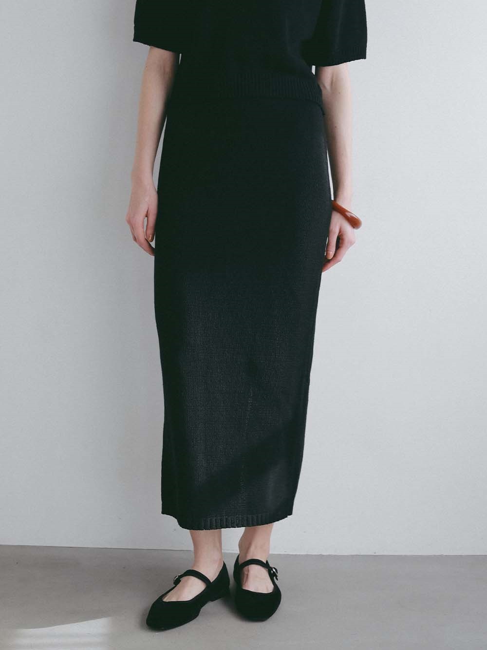 コットンニットスカート(00ブラック-１)