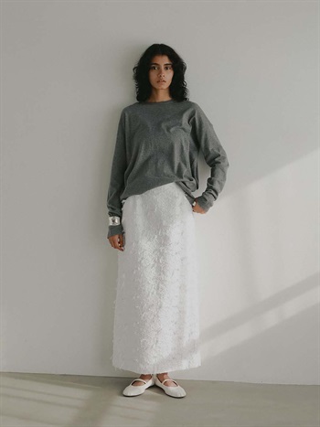 カットジャカードタイトスカート(02ホワイト-１)