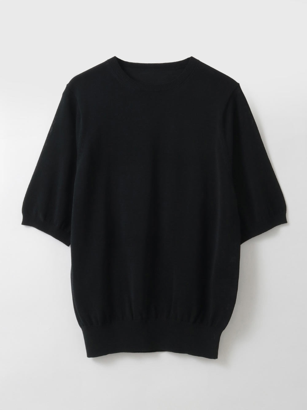 ＜4月2日（木）販売開始＞コットンナイロンハーフスリーブニット(00ブラック-フリー)