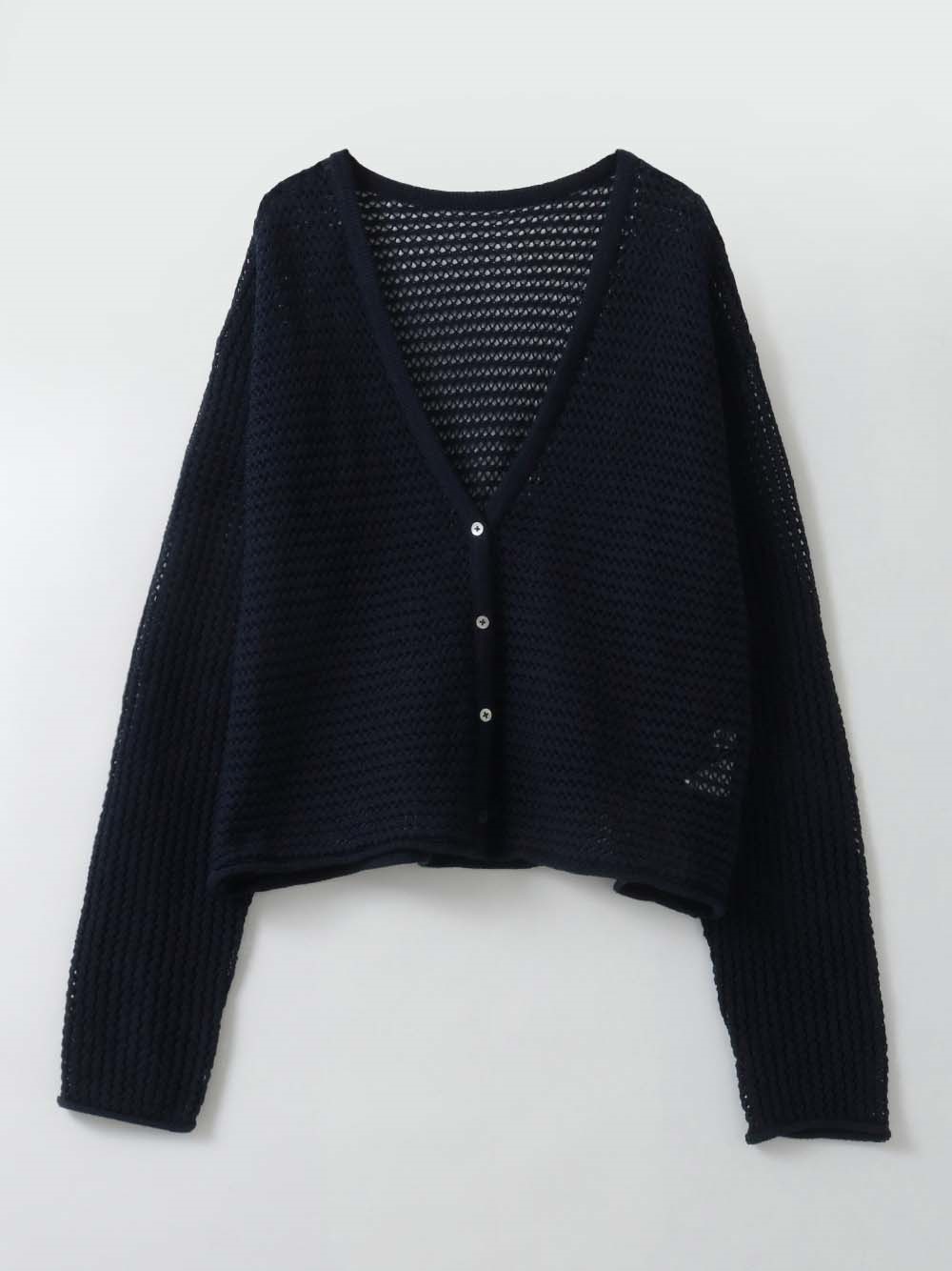 メッシュニットカーディガン(70ネイビー-フリー)
