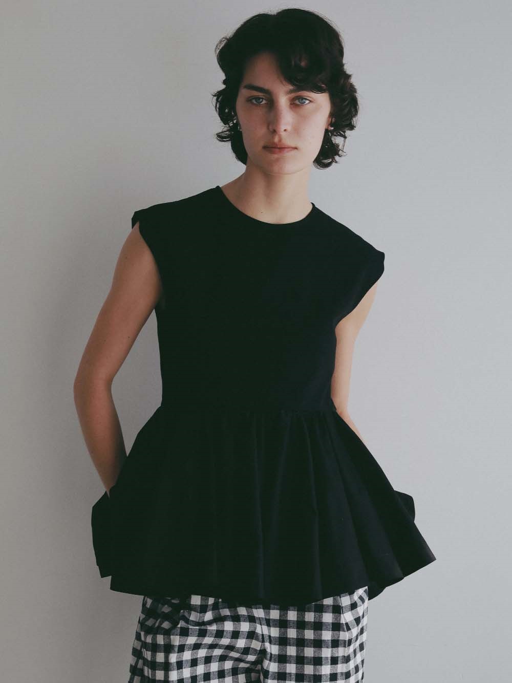 ＜coming soon＞ボリュームペプラムカットソー(00ブラック-フリー)