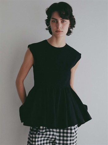 ＜coming soon＞ボリュームペプラムカットソー(00ブラック-フリー)