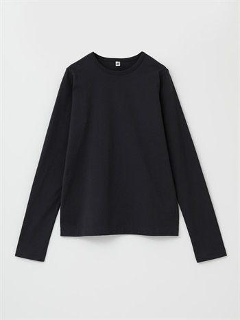 コットンクルーネックカットソー(10チャコールグレー-フリー)