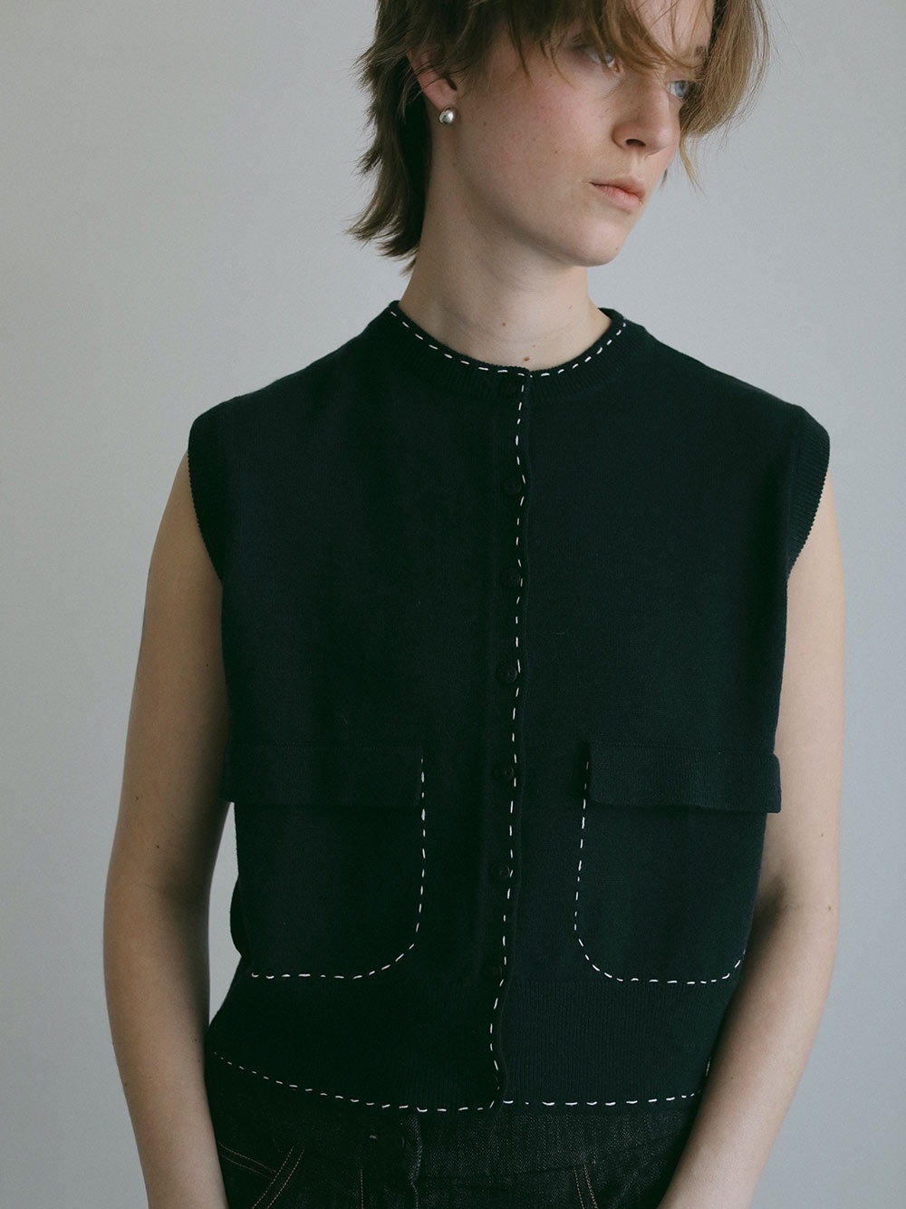 CORDERA STITCHED VEST(70ネイビー-フリー)