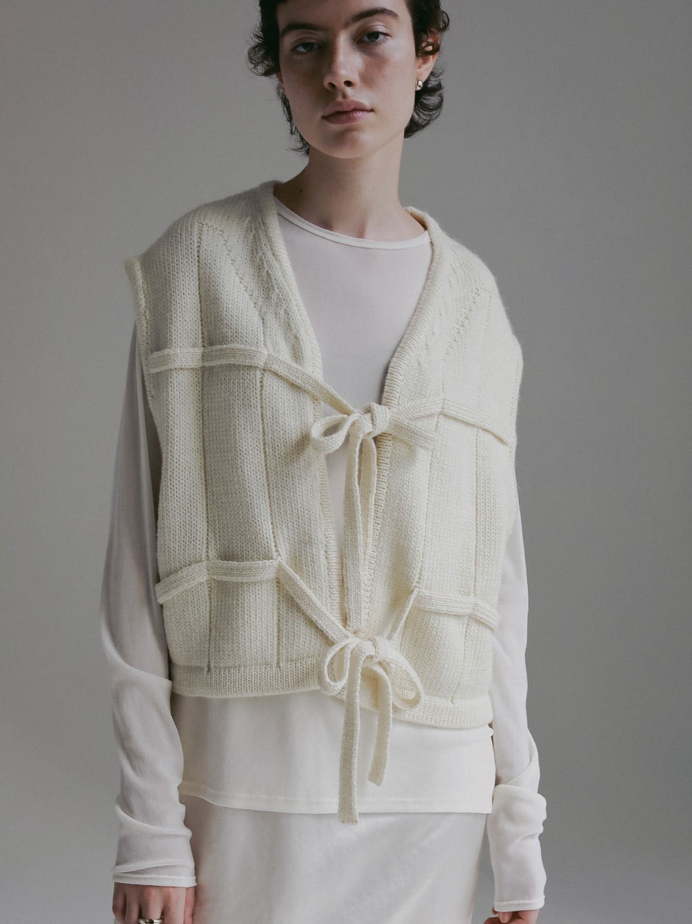 Uca military life JK vest(02ホワイト-フリー)