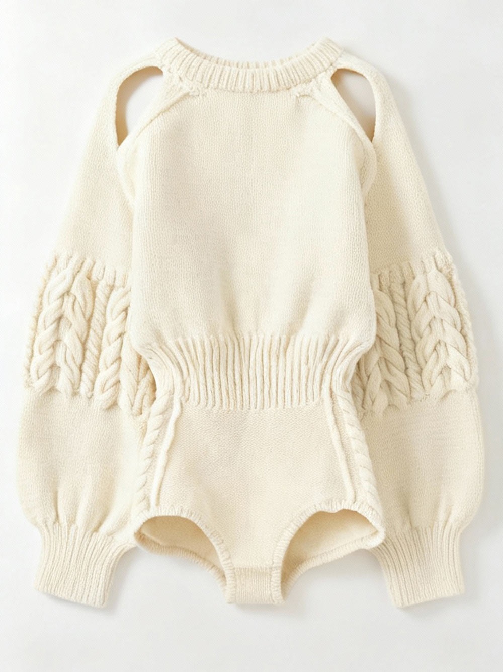 Uca hand-knit body suit(02ホワイト-フリー)
