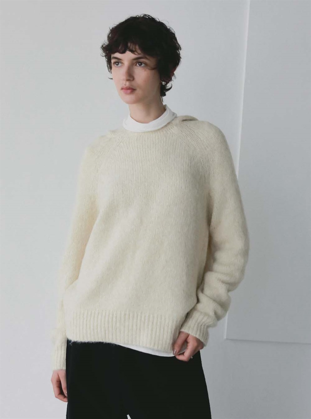 Le HOODIE KNIT(01オフホワイト-フリー)