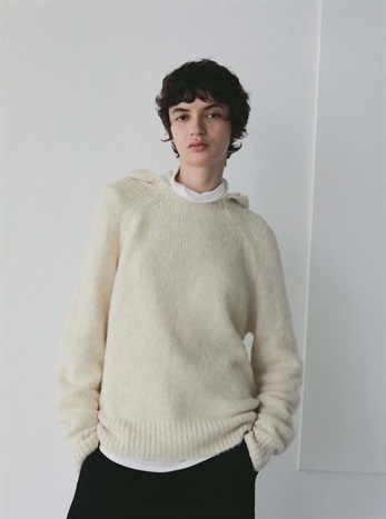 Le HOODIE KNIT(01オフホワイト-フリー)