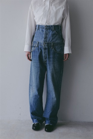 QUIITO W WAIST GEDNIM PT(72サックス-２)