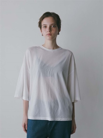 ATON SHRINK FRESCA JERSEY WIDE SLEEVE T-SHIRT